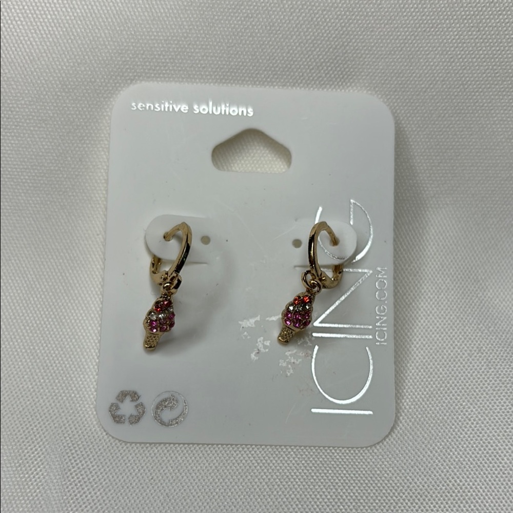 Icing Gold and Red Earrings